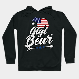 Gigi Bear Patriotic Flag Matching 4th Of July Hoodie